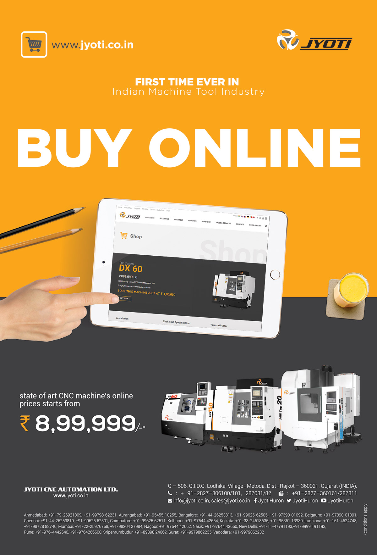 Buy Online state of art CNC machines at an attractive rates for the limited time...