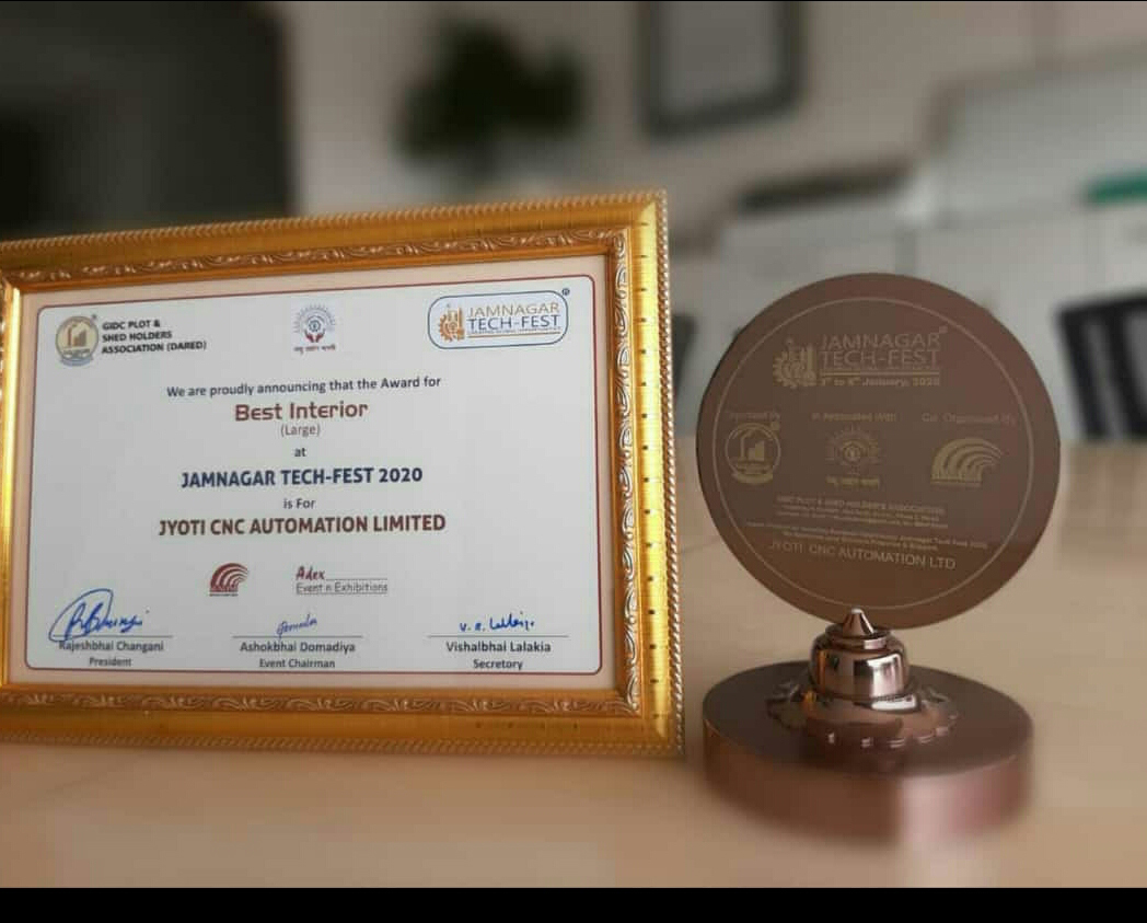 Jyoti Pavilion is awarded with 'The Best Interior Award' at Jamnagar Tech-Fest