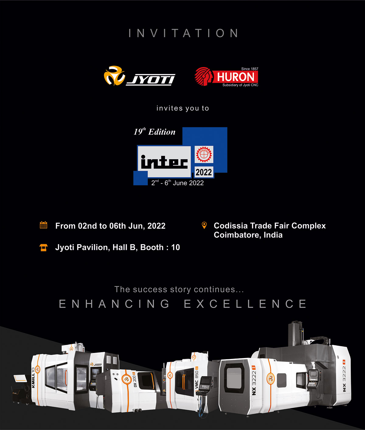 INTEC 2022 - International Machine Tools & Industrial Trade Fairs, Coimbatore.